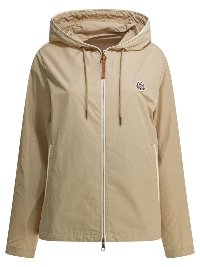Moncler Moncler Sarracenia Lightweight Hooded Jacket Beige - World Class Fashion