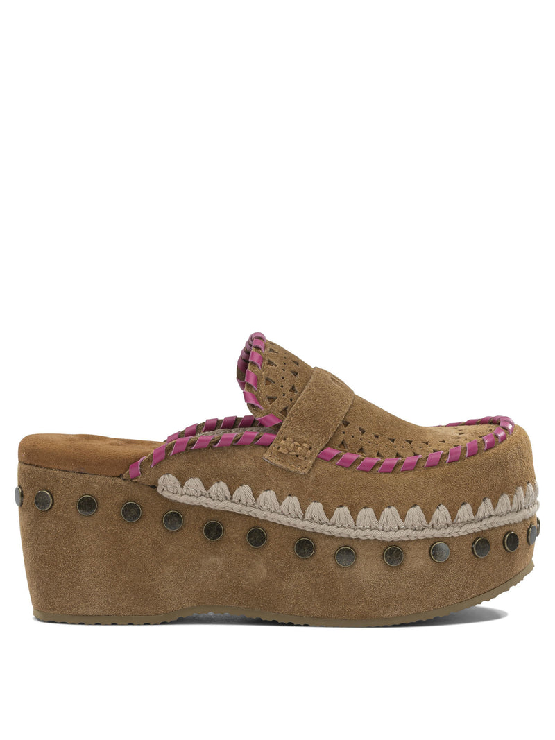 Mou Mou Leather Sandals Brown Women - World Class Fashion