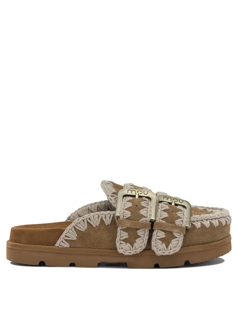 Mou Mou Leather Sandals Brown Women - World Class Fashion