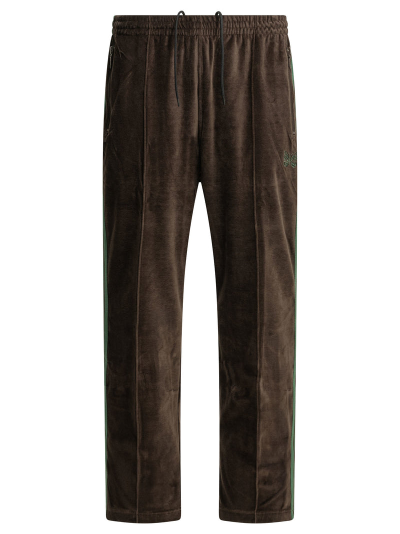 Needles Needles Sports Pants With Logo Brown - World Class Fashion