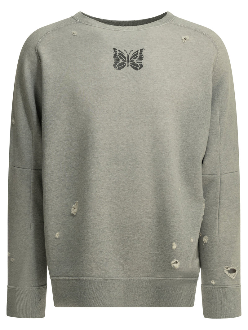 Needles Sudadera sin cuello deconstruida Needles gris - World Class Fashion