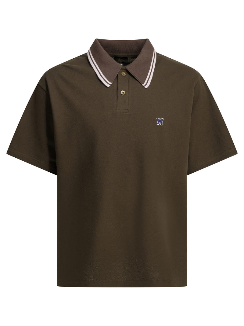 Needles Needles Button Polo Shirt Brown Men - World Class Fashion