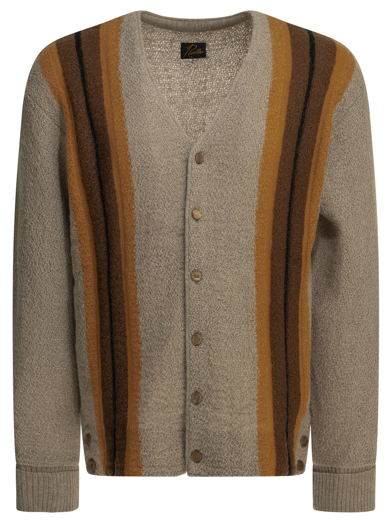 Needles Cárdigan de rayas Needles color beige para hombre - World Class Fashion
