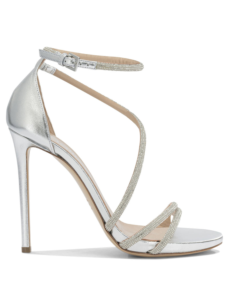 Ninalilou Ninalilou Laminated Leather Sandals Silver Women - World Class Fashion