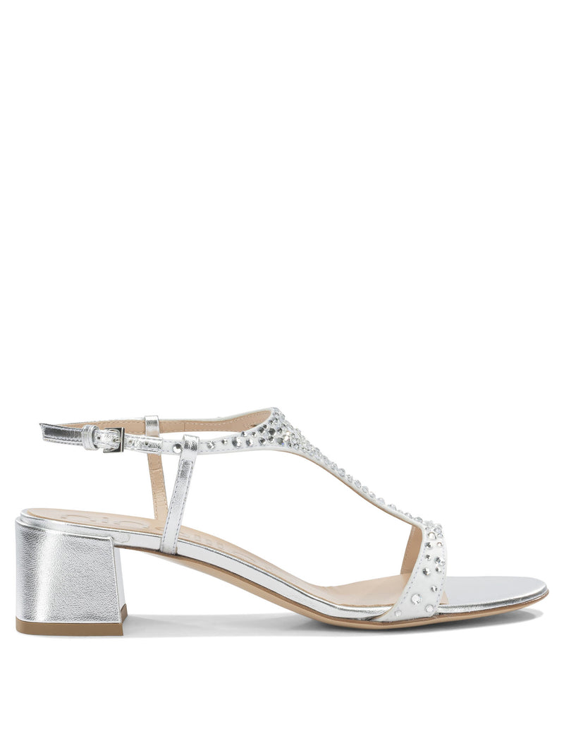 Ninalilou Ninalilou Silver Crystal Embellished Sandals Women - World Class Fashion