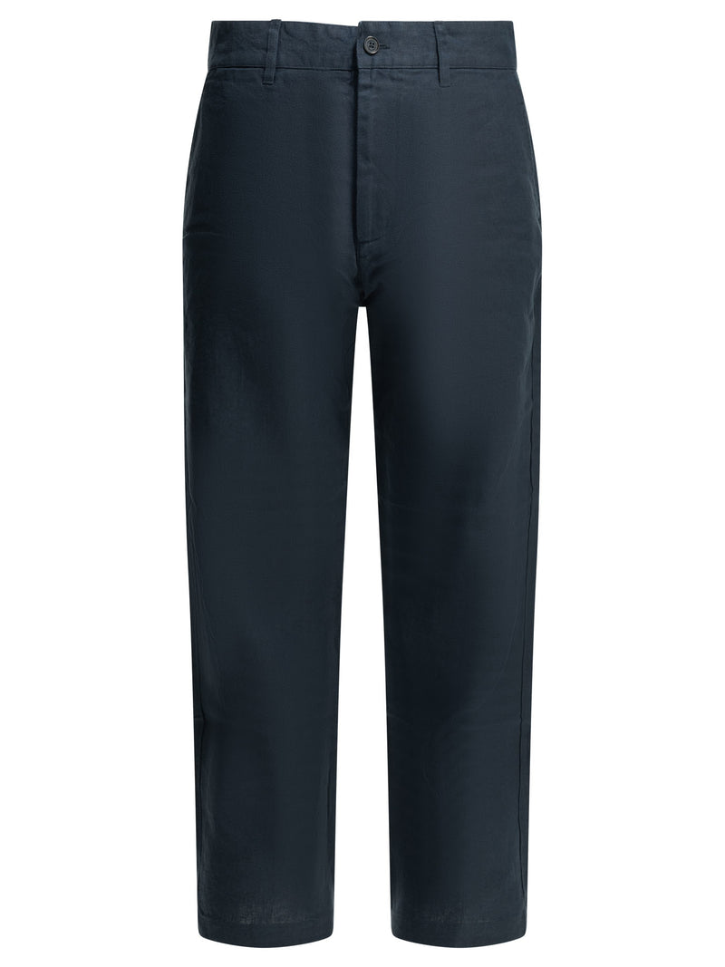 Nn.07 Nn.07 Aden Linen Trousers Blue Men - World Class Fashion