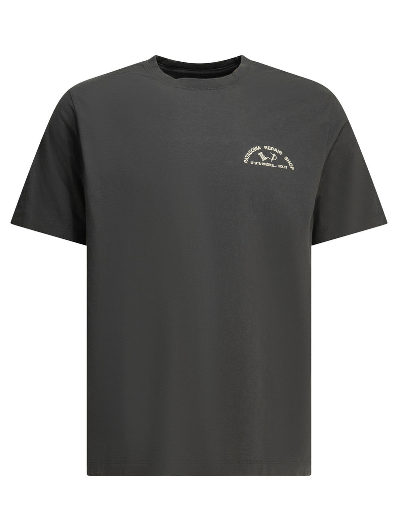 Patagonia Camiseta cuello redondo "Patagonia Repair Shop" para hombre, negra - World Class Fashion