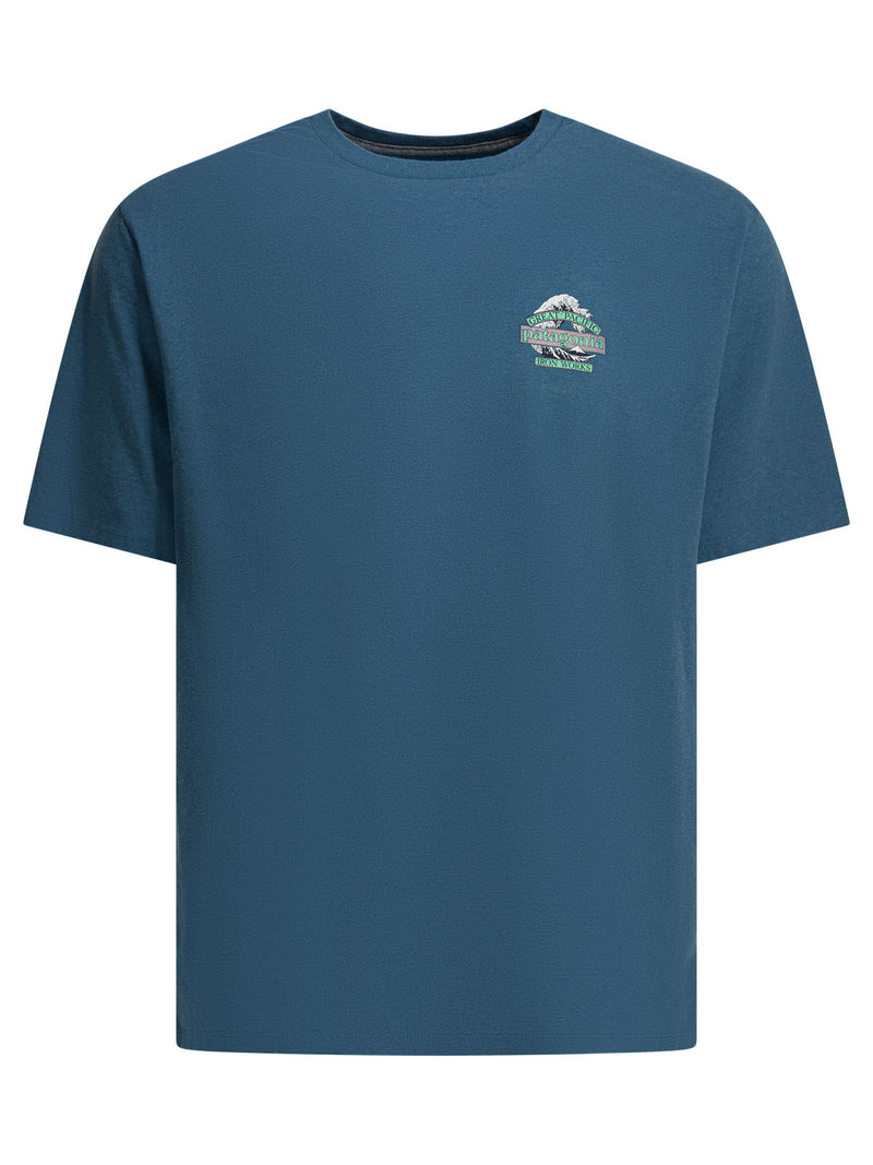Patagonia Camiseta de hombre Patagonia de mezcla reciclada azul - World Class Fashion