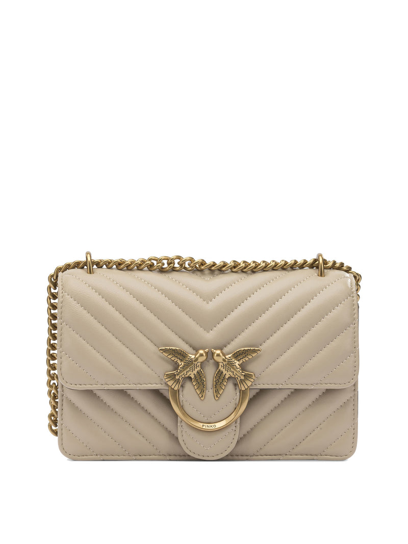 Pinko Pinko Women's Beige Leather Crossbody Bag - World Class Fashion