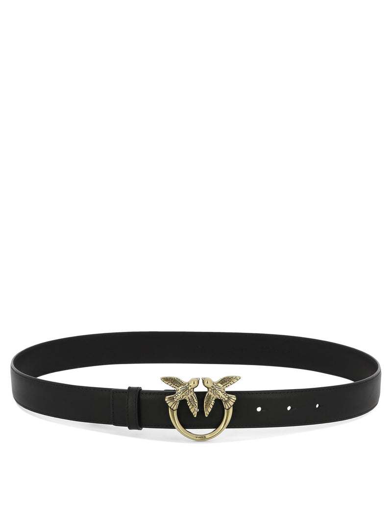 Pinko Pinko Women's Black Leather Belt - World Class Fashion