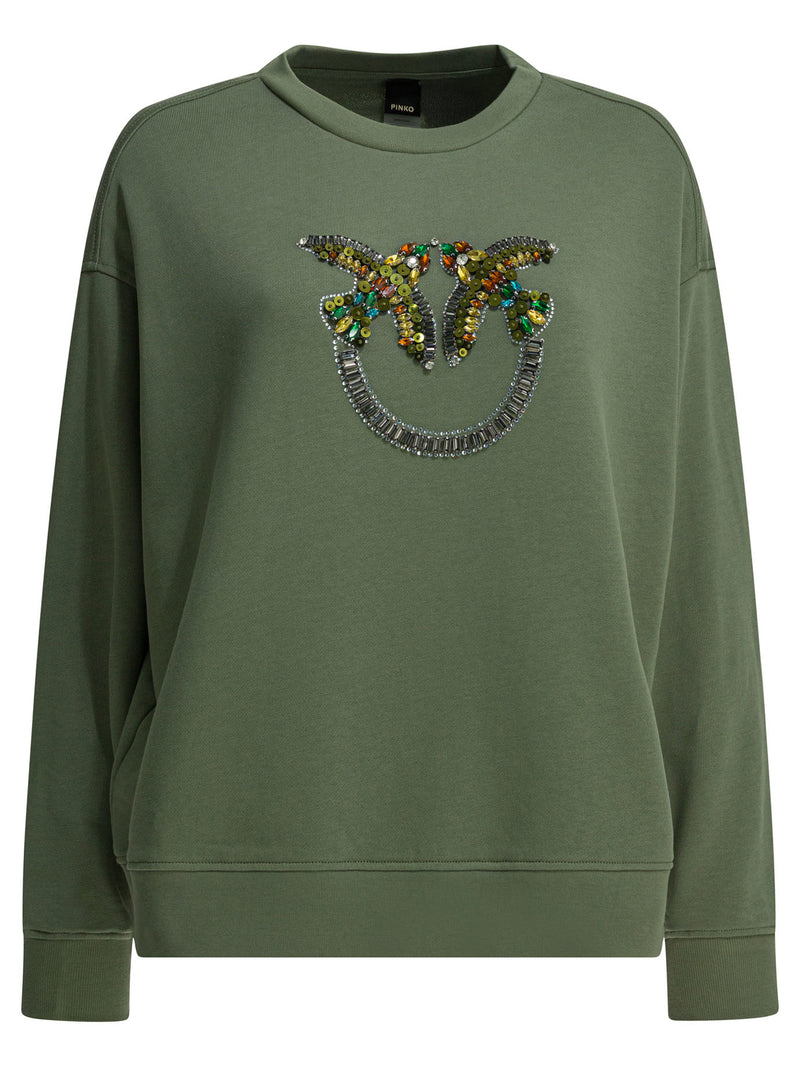 Pinko Pinko Women Sweatshirt Green Cotton - World Class Fashion