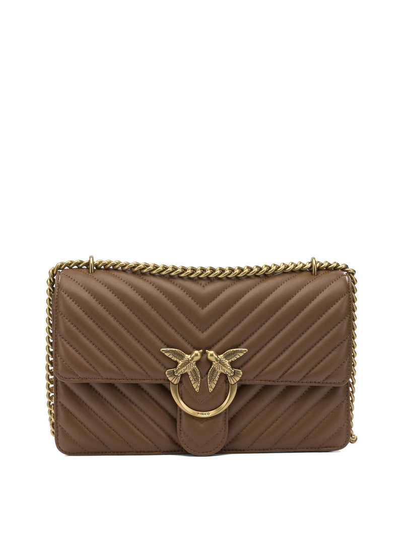 Pinko Pinko Women's Beige Leather Crossbody Bag - World Class Fashion