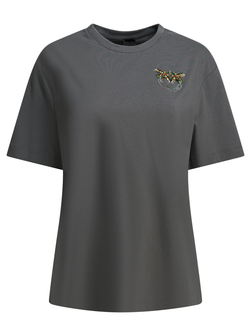Pinko Pinko Women's Grey Cotton T-Shirt - World Class Fashion