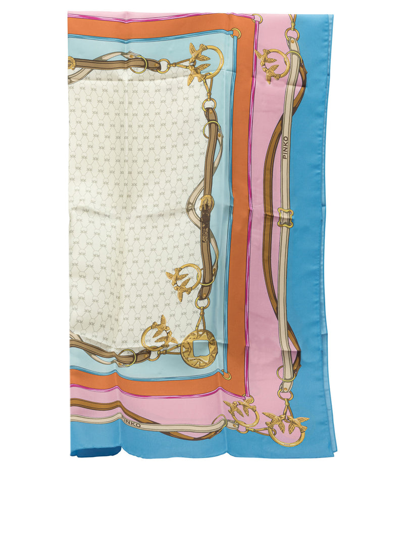 Pinko Pinko Light Blue Silk Viscose Scarf Women - World Class Fashion