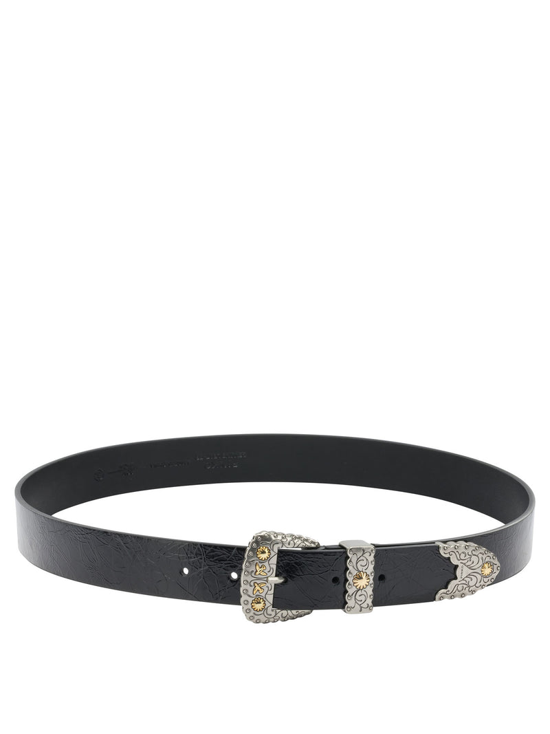Pinko Pinko Black Goat Hair Brass Women Belt - World Class Fashion