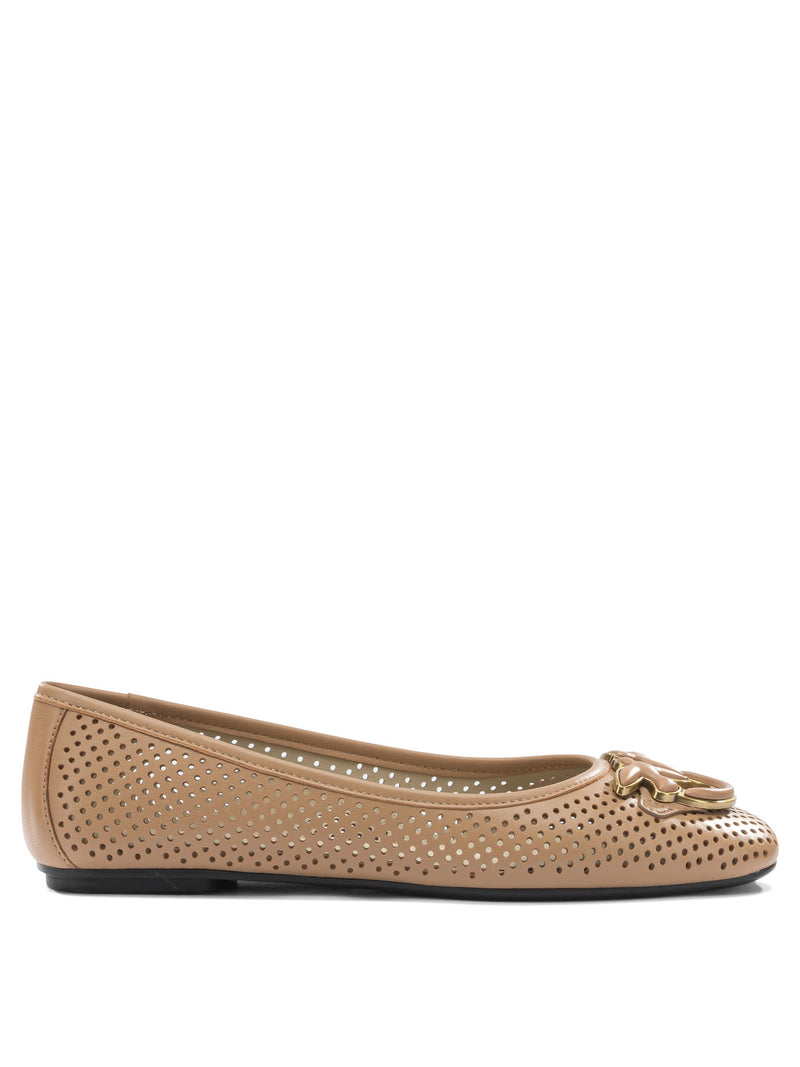 Pinko Pinko Leather Ballerinas Beige Women - World Class Fashion