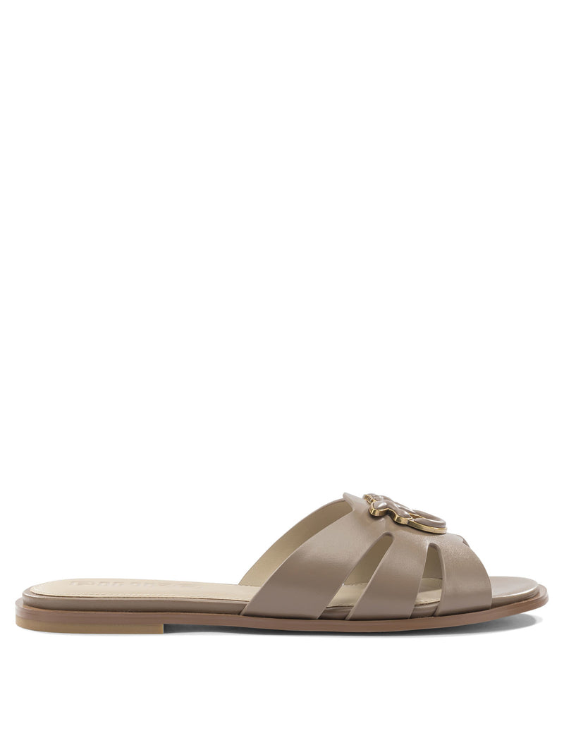Pinko Pinko Leather Sandals Beige Women - World Class Fashion