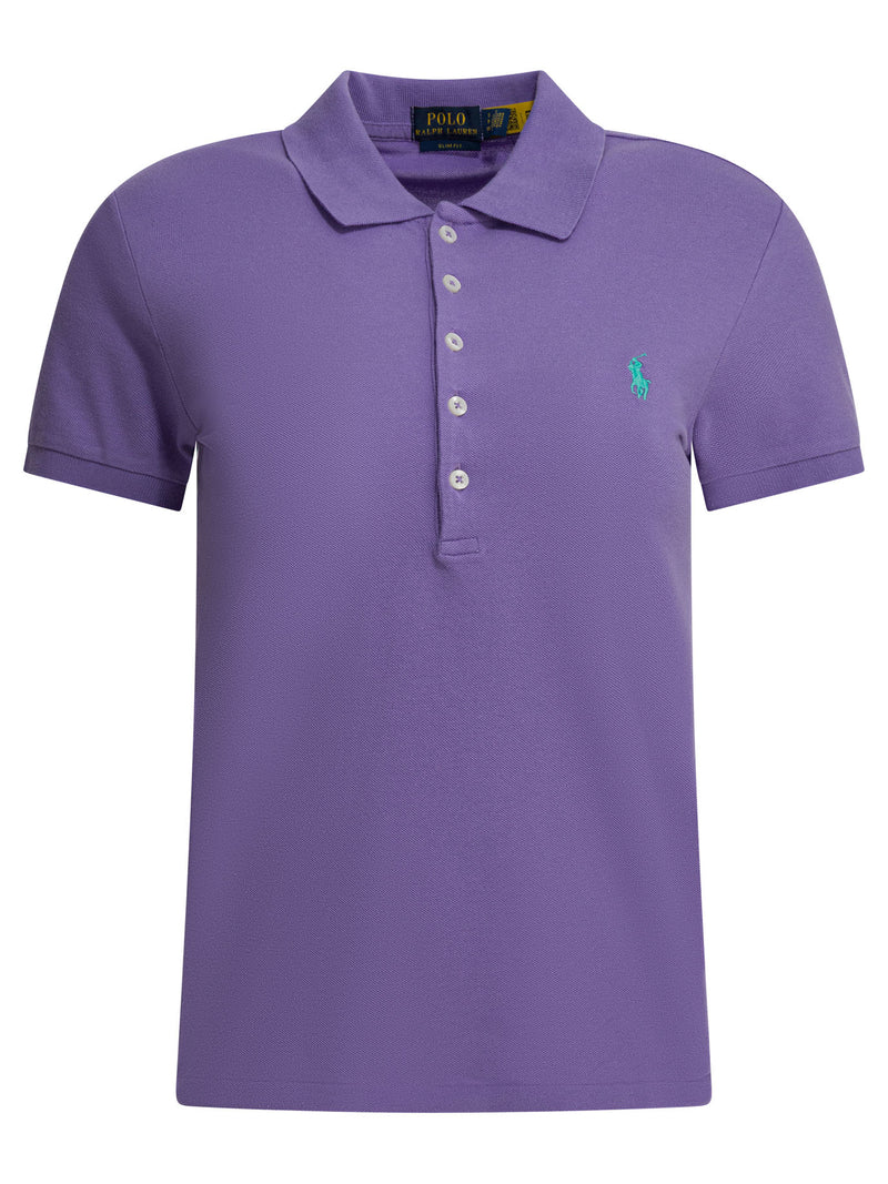 Polo Ralph Lauren Polo Ralph Lauren Slim-fit Stretch Polo Shirt Purple - World Class Fashion