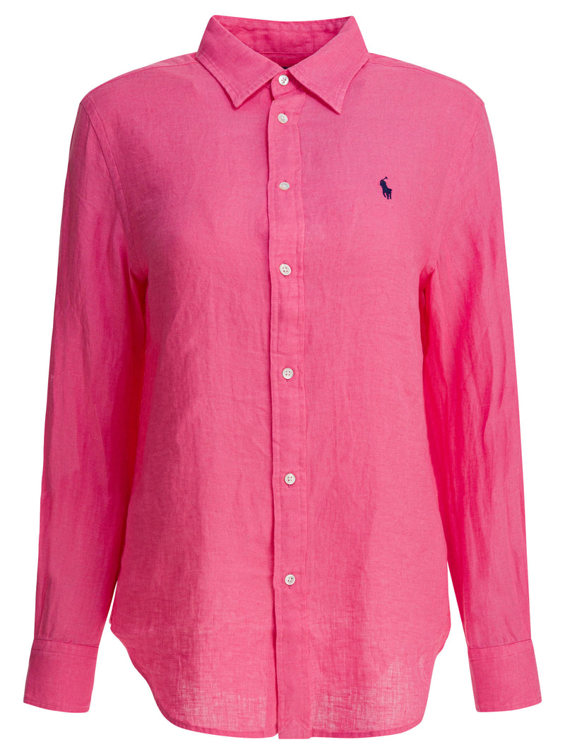 Polo Ralph Lauren Polo Ralph Lauren Classic-Fit Linen Shirt Fuchsia - World Class Fashion