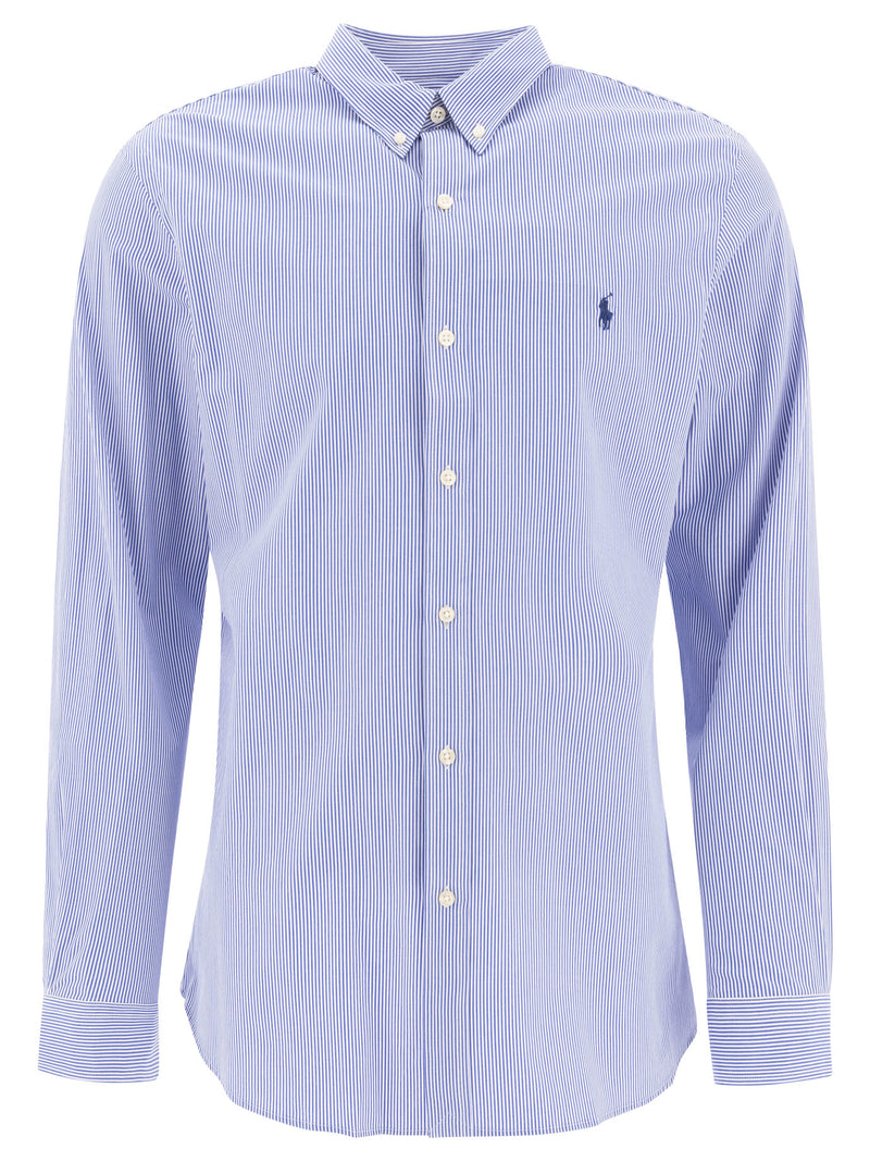 Polo Ralph Lauren Polo Ralph Lauren Men Shirt Blue/White Hairline - World Class Fashion