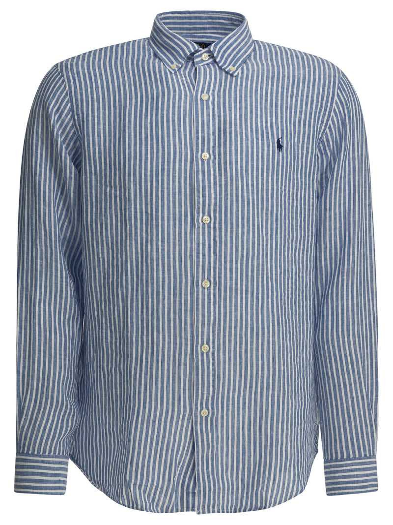 Polo Ralph Lauren Polo Ralph Lauren Men Linen Shirt Blue - World Class Fashion
