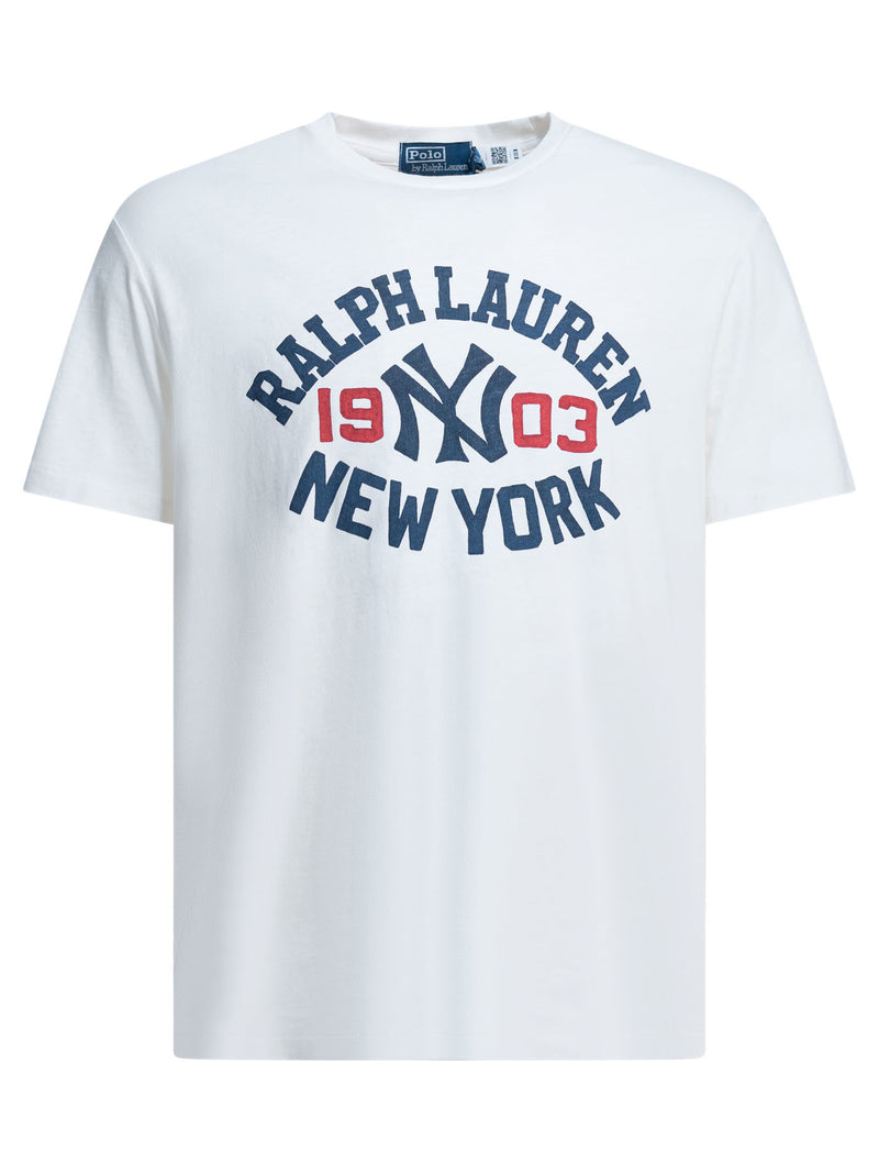 Polo Ralph Lauren Polo Ralph Lauren x NY Yankees Camiseta de cuello redondo blanca - World Class Fashion
