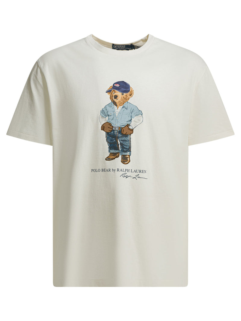 Polo Ralph Lauren Camiseta cuello redondo con oso Polo Ralph Lauren blanca - World Class Fashion