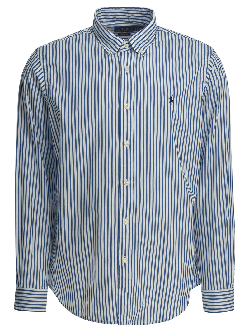 Polo Ralph Lauren Polo Ralph Lauren Men Casual Shirt White Blue - World Class Fashion