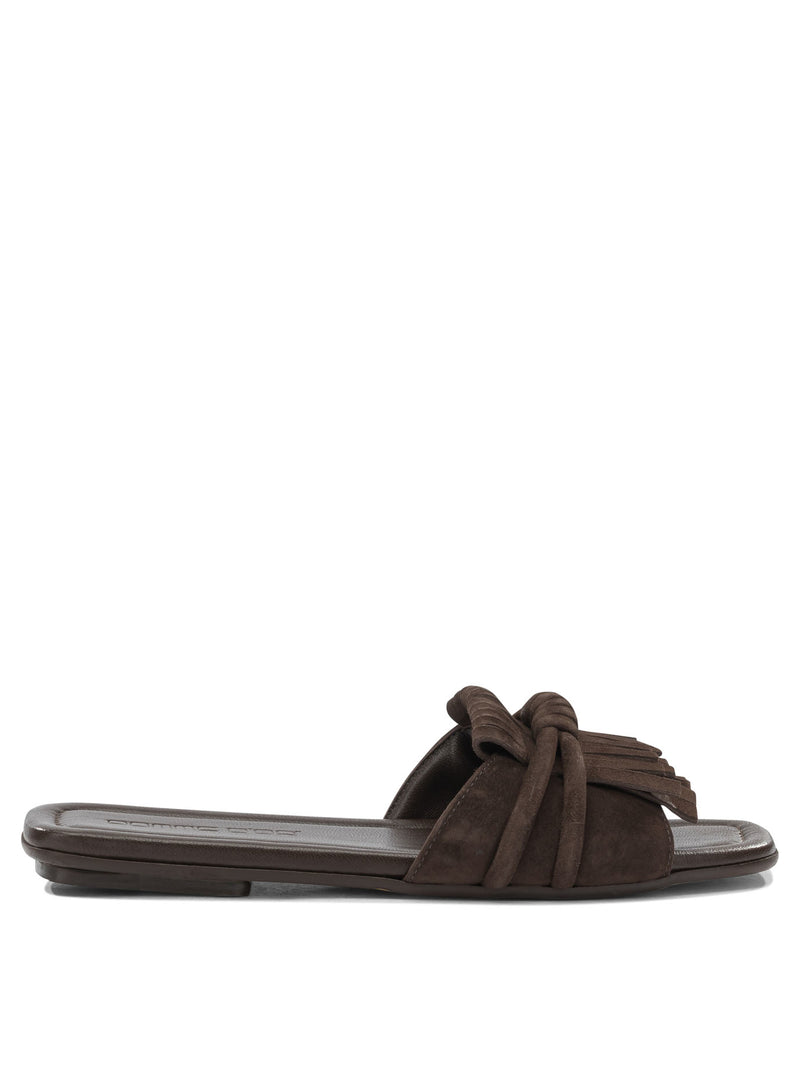 Pomme D'or Pomme D'Or Suede Slide Sandals Brown - World Class Fashion