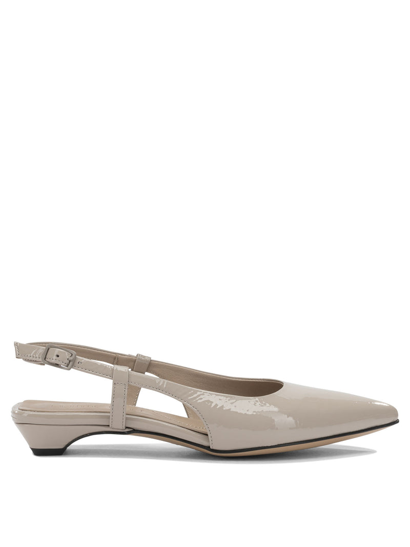 Pomme D'or Zapatos de tacón destalonados de cuero Pomme D'Or para mujer, color beige - World Class Fashion