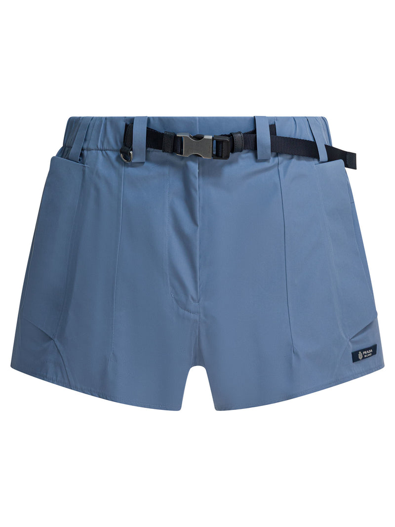 Prada Shorts Prada de tejido técnico azul claro - World Class Fashion