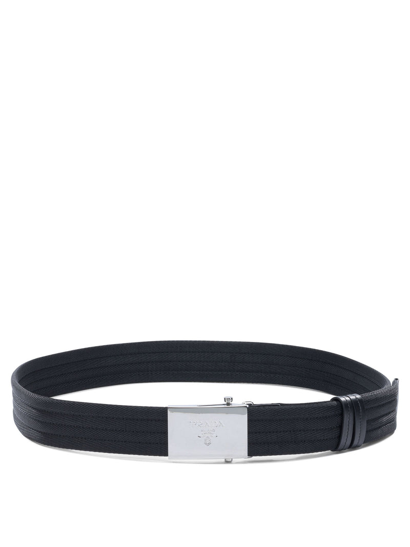 Prada Prada Cinturón de hombre, negro, poliéster - World Class Fashion