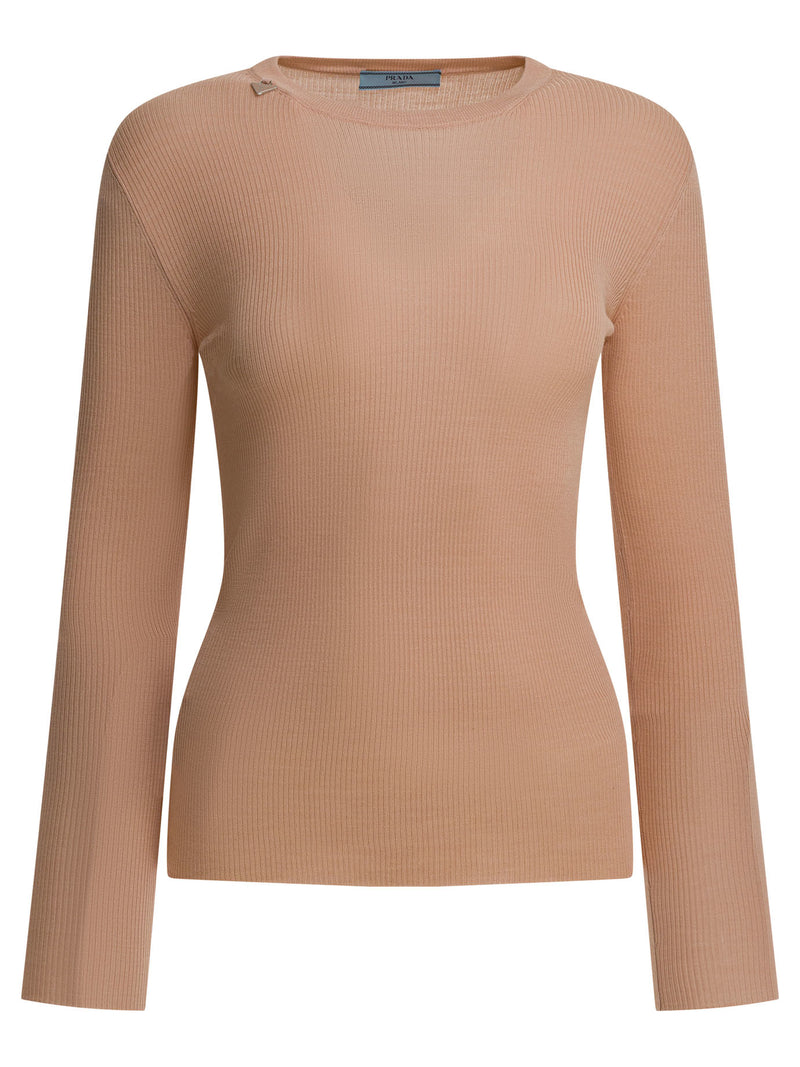 Prada Sudadera de cuello redondo de lana Prada blanca para mujer - World Class Fashion