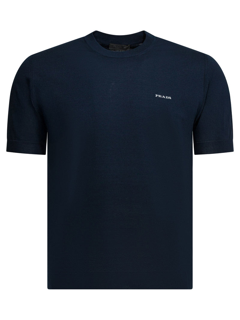 Prada Prada Jersey Cuello Redondo Azul Hombre - World Class Fashion