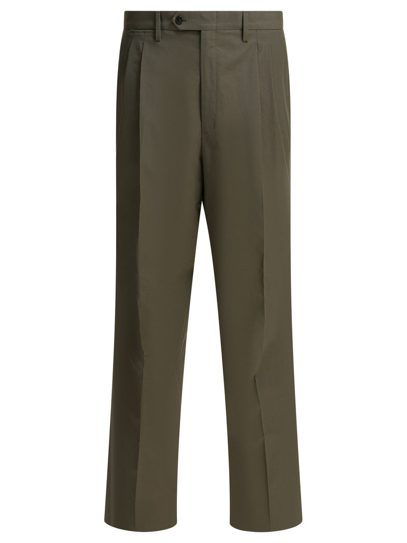 Prada Prada Wool Wide-Leg Pants Green Men - World Class Fashion