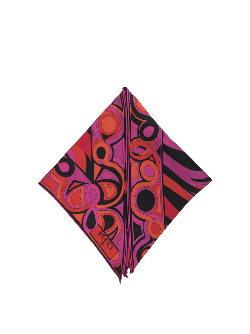 Pucci Pucci Mix Di Stampe Triangle Scarf Fuchsia - World Class Fashion
