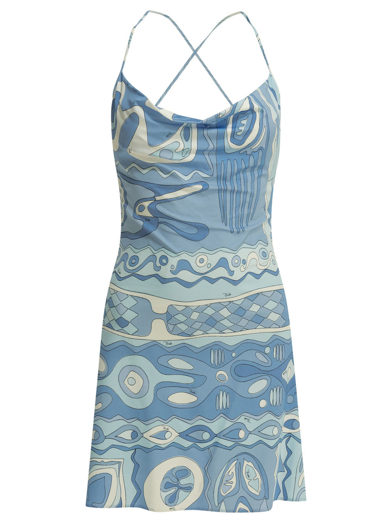 Pucci Pucci Angoli Short Dress Light Blue Women - World Class Fashion