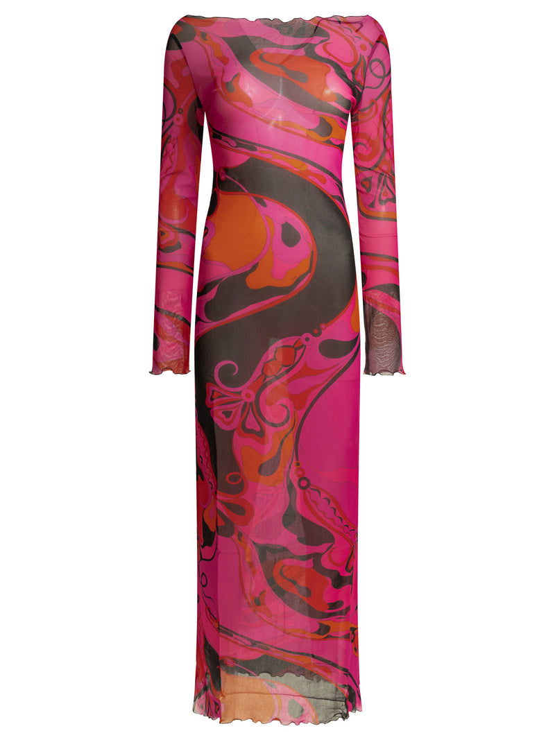Pucci Pucci Orchidee Vestido Largo Fucsia - World Class Fashion