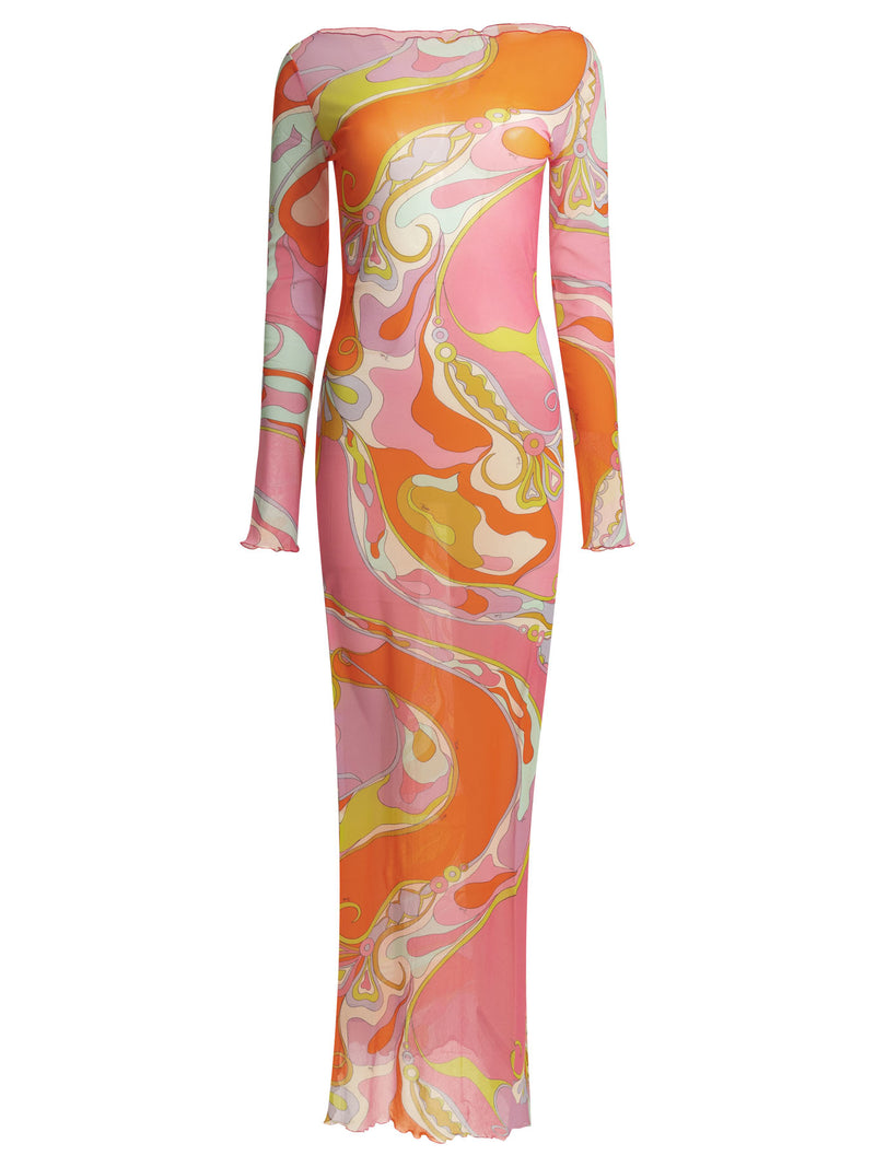 Pucci Pucci Orchidee Long Dress Multicolor - World Class Fashion