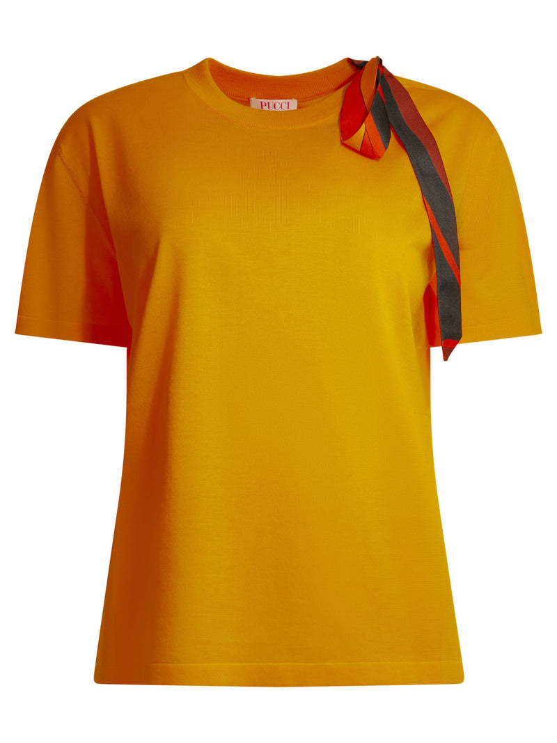 Pucci Pucci Knitted Crew Neck T-shirt Orange - World Class Fashion