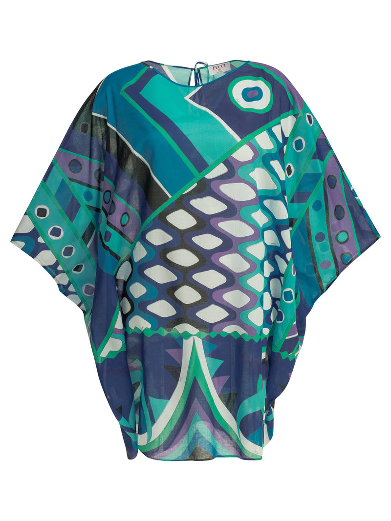 Pucci Pucci Vivara Short Caftan Dress Blue Women - World Class Fashion