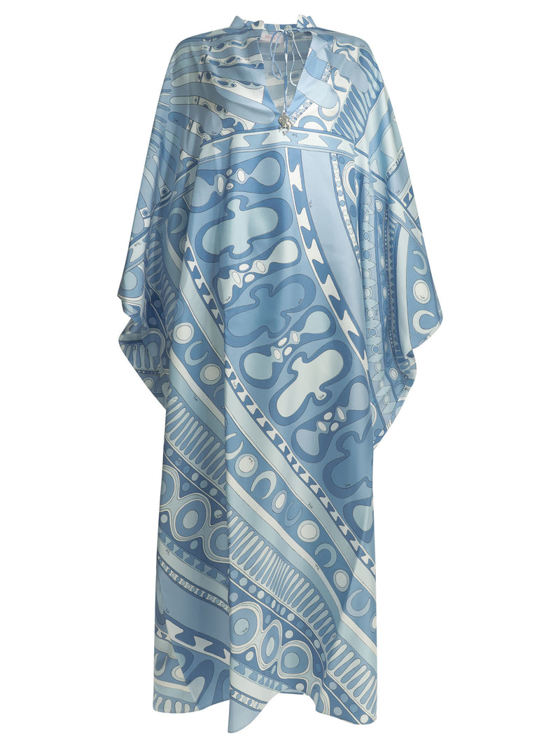 Pucci Vestido Caftán Pucci Soleil Azul Claro - World Class Fashion