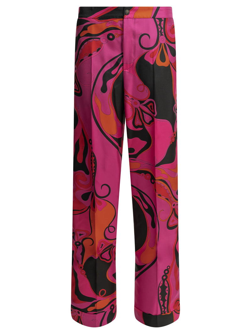 Pucci Pantalones de seda Pucci Orchidee fucsia para mujer - World Class Fashion