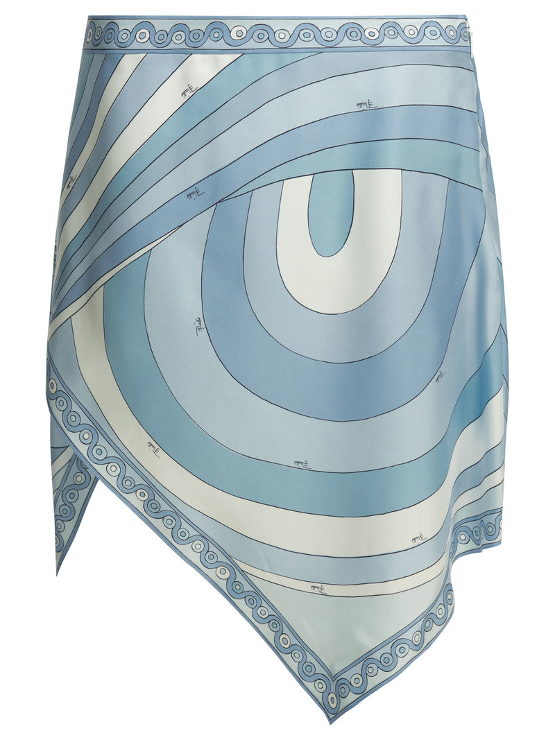 Pucci Minifalda asimétrica Pucci Iride azul claro - World Class Fashion