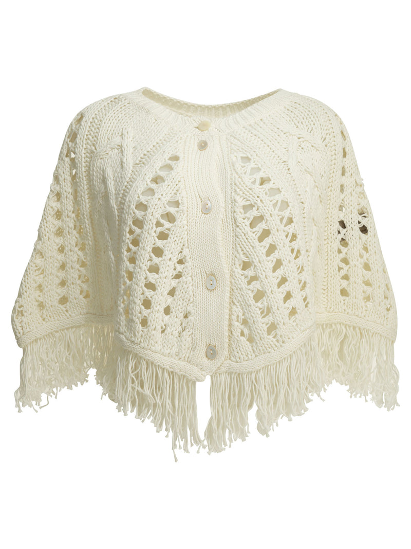 Rakkì Rakkì Perforated Cotton Cape White Women - World Class Fashion