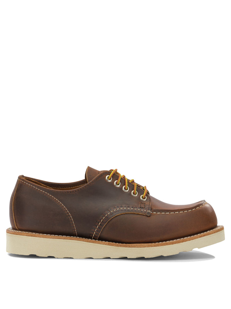 Red Wing Shoes Red Wing Moc Toe Leather Loafers Brown Men - World Class Fashion