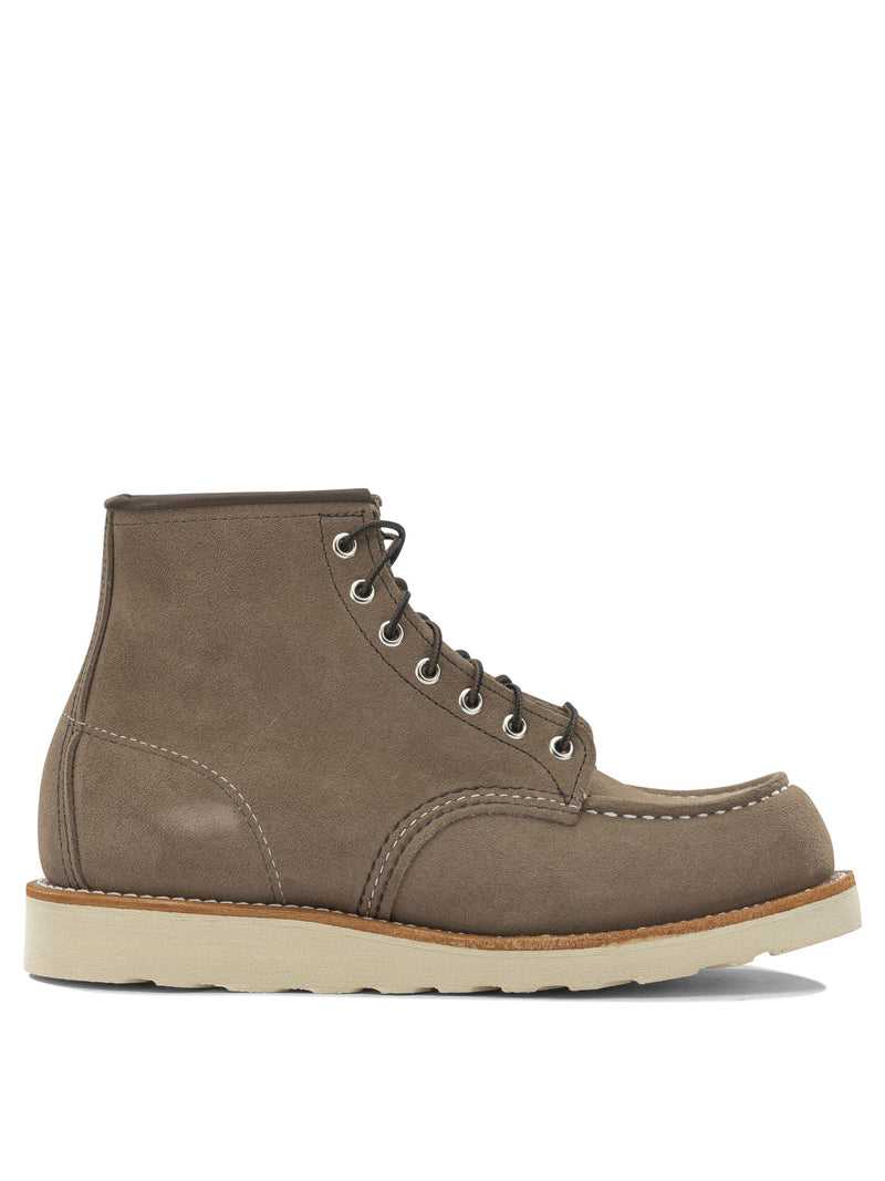 Red Wing Shoes Red Wing Shoes Classic Moc Toe Lace-Up Boots Beige - World Class Fashion