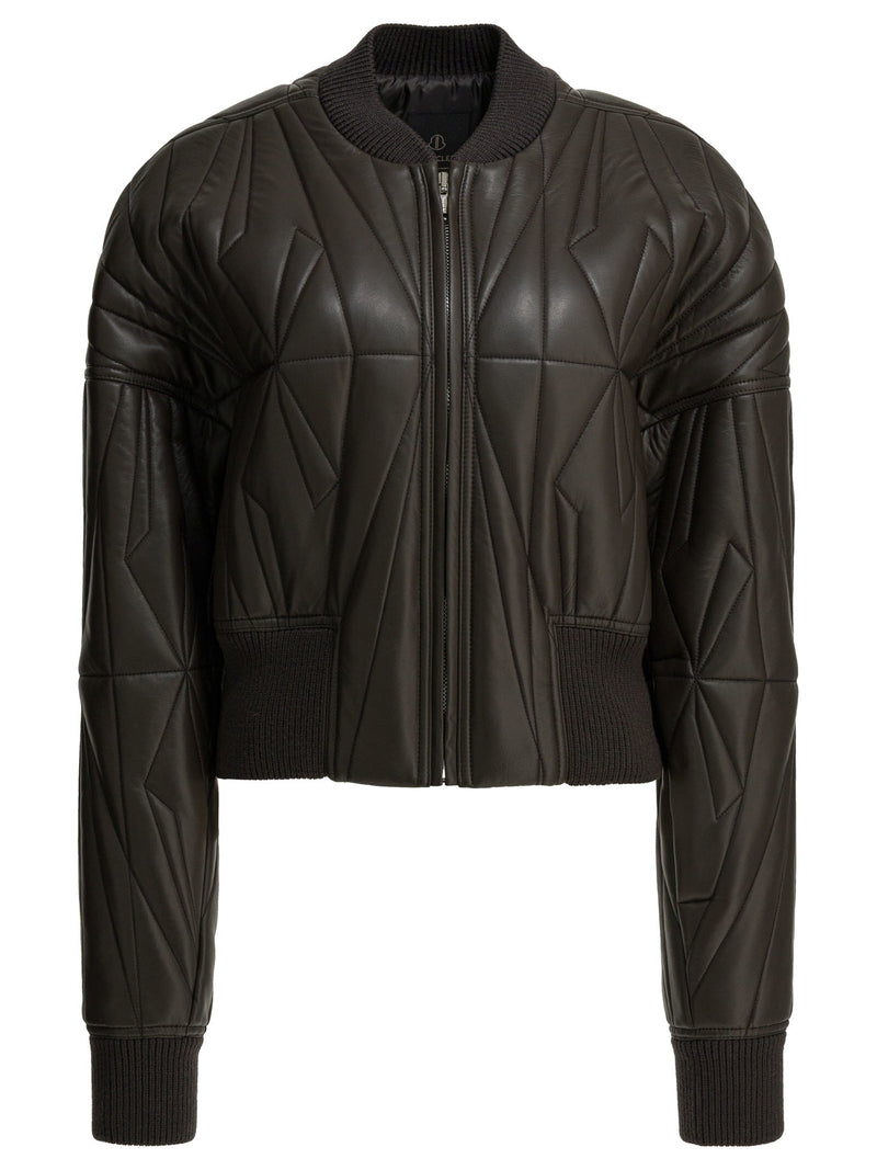 Rick Owens Chaqueta corta de cuero Rick Owens Geocamo para mujer, color gris - World Class Fashion