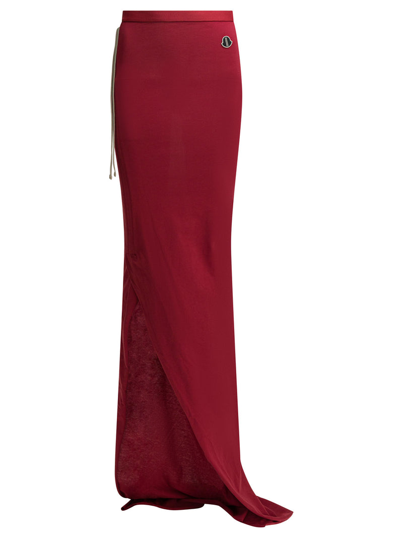 Rick Owens Falda larga ajustable Rick Owens X Moncler Roja - World Class Fashion