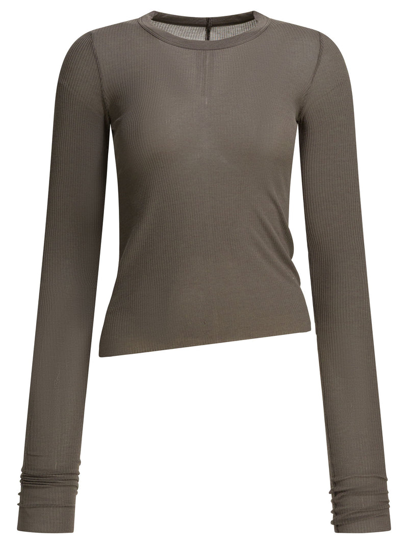 Rick Owens Rick Owens Silk-Blend Crew-Neck T-Shirt Grey - World Class Fashion
